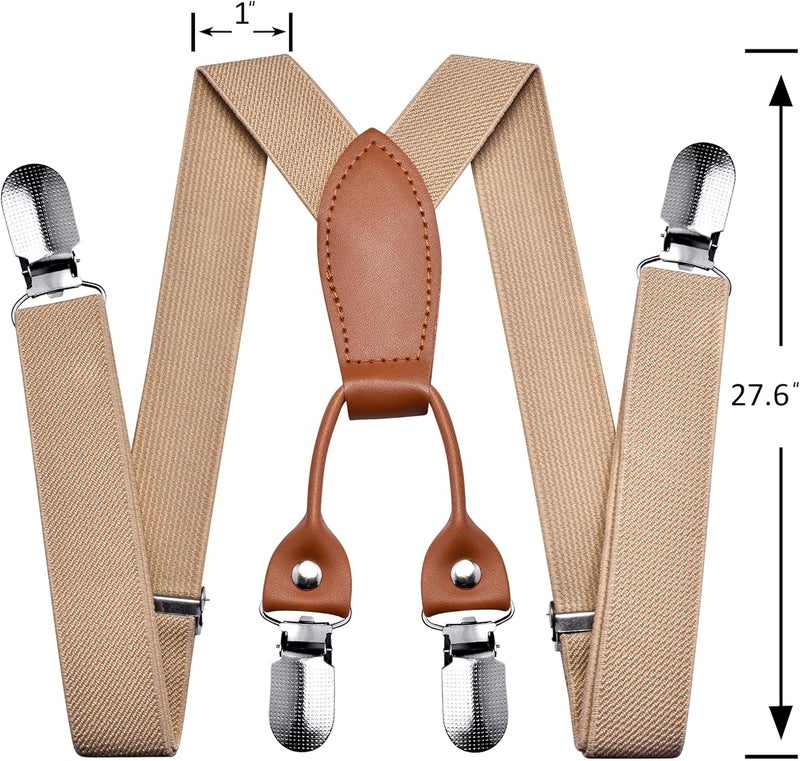 Branduce Solid Color Baby Boy Suspender with 4 Strong Clips Adjustable Kids Y Back Suspenders - Image 3